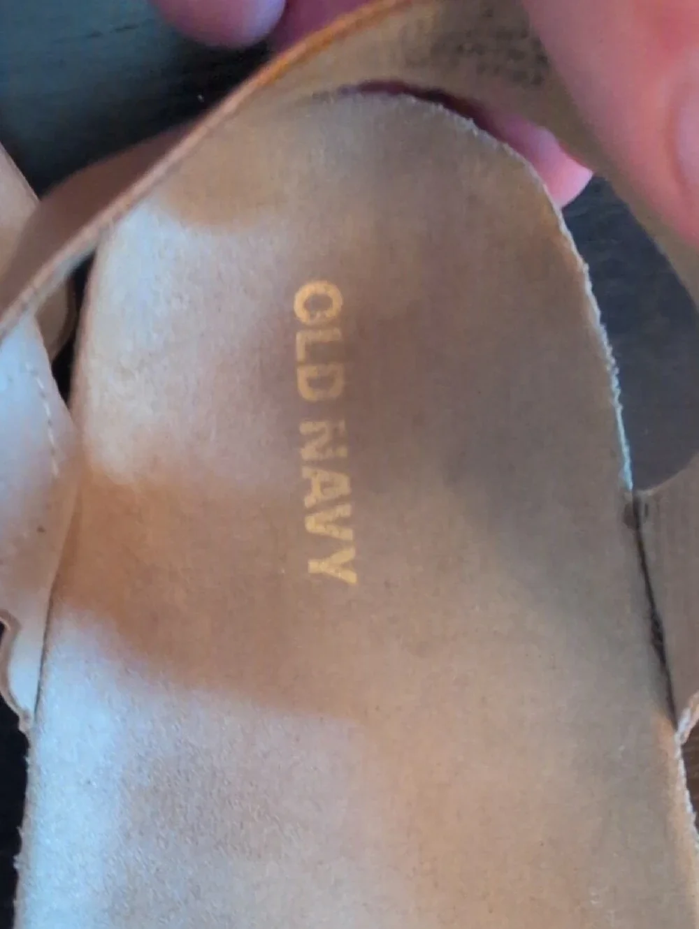 Old Navy Tan Buckle Slide Sandals for Kids